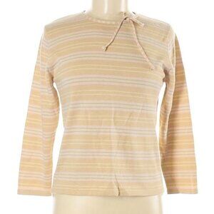 J. Mclaughlin Striped Cotton Front Tie Sweater M